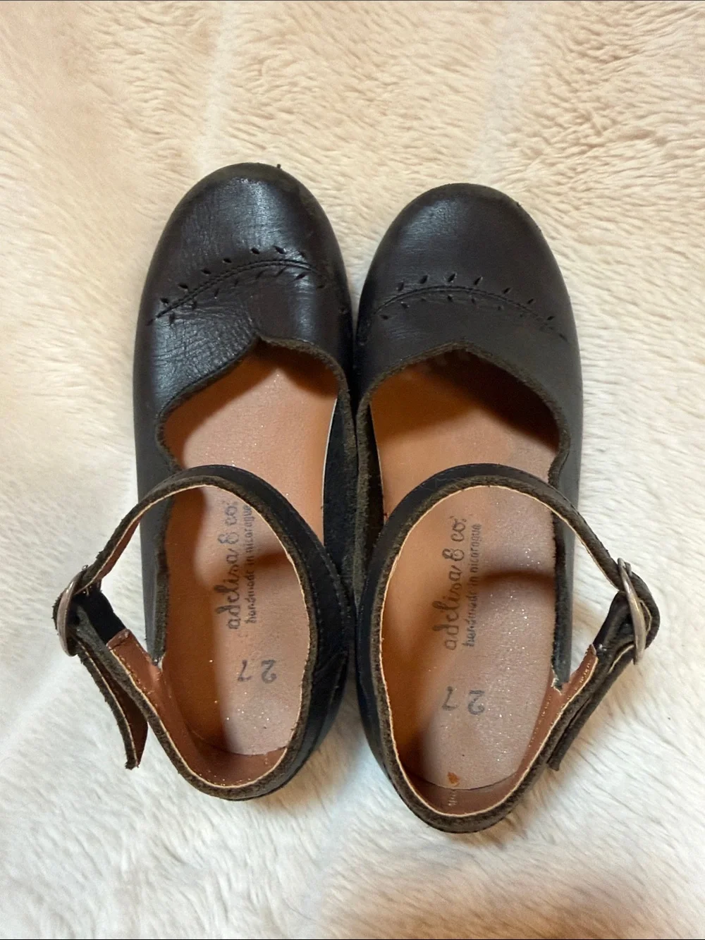 Girls' Black Mary Jane Dress Shoes with Buckle Strap